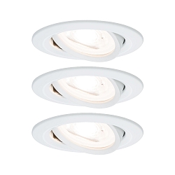Inbouwarmatuur NOVA LED rond, draaibaar, set van 3 GU10 IP23, wit mat  19,5W 460lm 2700K 38� 38� CRI >80