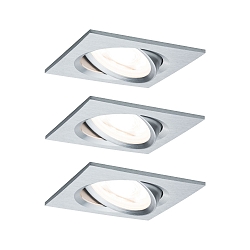 Inbouwarmatuur NOVA LED hoekig, draaibaar, set van 3 GU10 IP23, aluminium  19,5W 460lm 2700K 38� 38� CRI >80