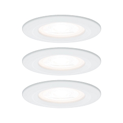 Inbouwarmatuur NOVA LED rond, stijf, set van 3 GU10 IP44, wit mat  460lm 2700K 38� 38� CRI >80