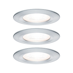 Inbouwarmatuur NOVA LED rond, stijf, set van 3 GU10 IP44, aluminium  460lm 2700K 38� 38� CRI >80