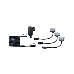 Vloerinbouwarmatuur PLUG & SHINE FLOOR ECO set van 3 IP65, zilver dimbaar