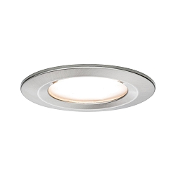 Downlight NOVA PLUS COIN rond, stijf, set van 3, met diffuser IP44, ijzer geborsteld dimbaar