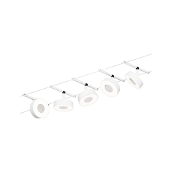 Touwsysteem LED WIRE SYSTEMS CORDUO CIRCLE rond, set van 5, schakelbaar IP20, chroom, wit mat 
