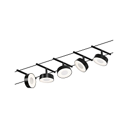 Touwsysteem LED WIRE SYSTEMS CORDUO CIRCLE rond, set van 5, schakelbaar IP20, chroom, zwart mat 