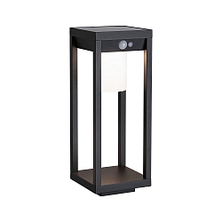 solar floor lamp SOLAR MARISOL with sensor IP44, black, white matt 