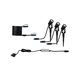 Lamp met grondpen SPOT PLUG & SHINE CH set van 3 IP65, zwart 