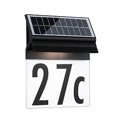 Huisnummer met verlichting IP44, zwart