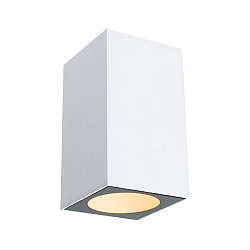 Wandarmatuur voor buitenshuis FLAME UP OR DOWN 1-vlams, hoekig, schakelbaar, insectenvriendelijk IP44, wit 