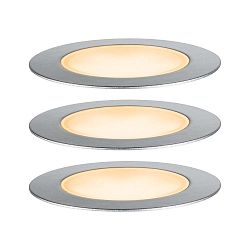 Vloerinbouwarmatuur FLOOR SET PLUG & SHINE set van 3, insectenvriendelijk IP67, zilver 