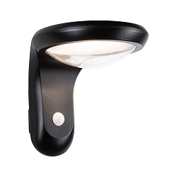 Wandlamp op zonne-energie DISKOLA PIR met sensor IP44, antraciet, transparant 