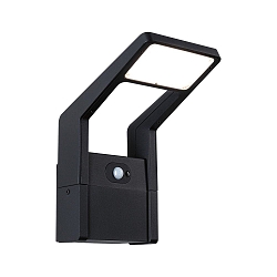 Wandarmatuur voor buitenshuis JUNTEA PIR met sensor IP44, antraciet, transparant 