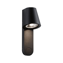Wandarmatuur voor buitenshuis CAISSA PIR met sensor IP44, antraciet, transparant 