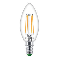 Filamentlamp kaarsvorm MASTER LEDCANDLEND2.3-40W E14 827 B35CL GUE schakelbaar C35 helder E14 2