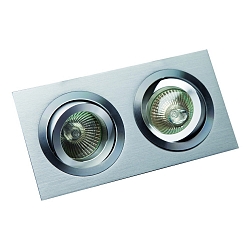 Inbouwarmatuur MELIMAR 2-voudig, hoekig IP20, aluminium glanzend