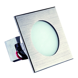 LED Wall recessed spot LARA V2, square, WW, 1W, 2900K | 3200K, 55lm, IP40, iron brushed
