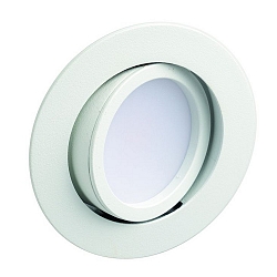 Inbouwarmatuur SANYA AC LED rond, draaibaar IP40, gesatineerd, wit mat  6W 526lm 3000K 80� 80� CRI 80-89