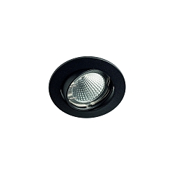 Plafondinbouwarmatuur MR16 draaibaar IP20, gepoedercoat, zwart