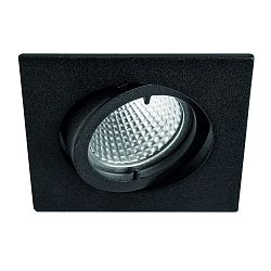 Downlight QUADRO hoekig, draaibaar IP20, gepoedercoat, zwart mat