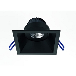Inbouwarmatuur TOM SQUARE(EMPTY CASE FOR LED MODULE �5CM) hoekig, draaibaar, zonder contactdoos IP20, zwart mat dimbaar