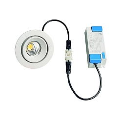 downlight GAIL Plug&Play round, swivelling IP65, powder coated, white matt dimmable