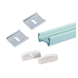 Alu profile set 23/12, 2m, incl. Endkappen and Mounting bracket