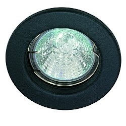 Inbouwarmatuur MR16 rond, stijf, zwart mat dimbaar
