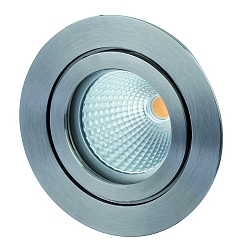 Stainless steel Recessed spot TULKA V4A, 1,4401 X5CrNiMo 316 MR16, with clip fastener, round, fixed, IP55, stainless steel