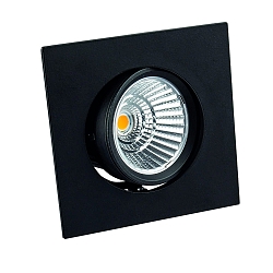 Plafondinbouwarmatuur BAN COB draaibaar, vierkant, constante stroom IP40, zwart dimbaar