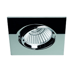 Plafondinbouwarmatuur BAN COB draaibaar, vierkant, constante stroom IP40, chroom dimbaar