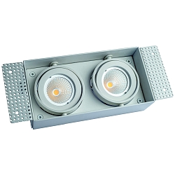 Plafondinbouwarmatuur VANYA 2-vlams, hoekig, draaibaar, flush IP20, wit dimbaar