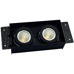 Plafondinbouwarmatuur VANYA 2-vlams, hoekig, draaibaar, flush IP20, zwart dimbaar