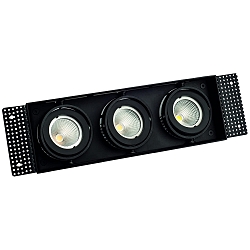 Plafondinbouwarmatuur VANYA 3-vlams, hoekig, draaibaar, flush IP20, zwart dimbaar
