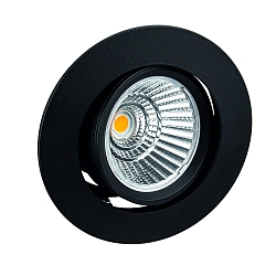 Inbouwarmatuur BAN COB rond, draaibaar, constante stroom IP40, zwart dimbaar 7W 620lm 2700K 40� CRI 90-100