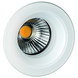 Plafondinbouwarmatuur HYELLE COB rond, stijf IP20, transparant, wit mat