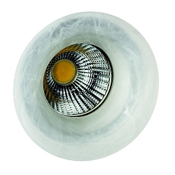 Plafondinbouwarmatuur HYELLE COB rond, stijf IP20, marmer, transparant