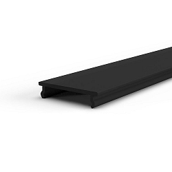 toebehoren Profiel omslag TKP25/42 BLACKLIGHT FROSTED 2M plat, gesatineerd, zwart 200cm