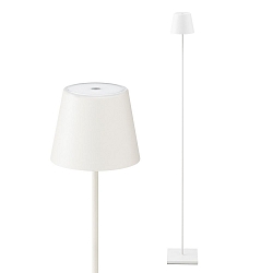 battery floor lamp NUINDIE round IP54, graphite grey dimmable