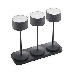 Tafellamp op batterijen VELUNA up / down, CCT Switch, Set van 3, met Touch-Dimmer IP44, nacht zwart dimbaar