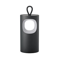 Tafellamp op batterijen LUNARI met USB-Aansluiting, CCT Switch, met Handvat, met Touch-Dimmer IP44, mat, nacht zwart dimbaar