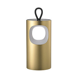 Tafellamp op batterijen LUNARI met USB-Aansluiting, CCT Switch, met Handvat, met Touch-Dimmer IP44, goud, mat dimbaar