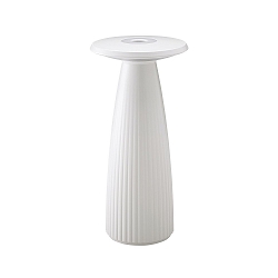 battery table lamp NUFLAIR CCT Switch, with touch dimmer, perforated IP54, snow white dimmable