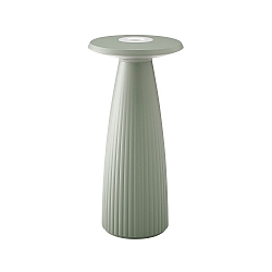 Tafellamp op batterijen NUFLAIR CCT Switch, met aanraakdimmer, gebr�llt IP54, saliegroen dimbaar