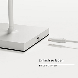 Tafellamp op batterijen NUINDIE USB-C hoekig, CCT Switch, dimbaar IP54, sneeuwwitje dimbaar