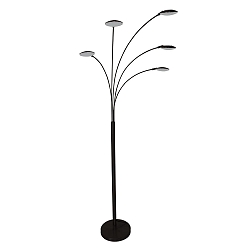 Staande lamp SYNNA 5-vlams, roteerbaar, met flexibele arm, direct / indirect, met snoerdimmer IP20