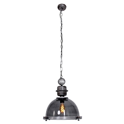 Pendelarmatuur BIKKEL - � 45CM 1-vlams, medium E27 IP20, rookkleuren, transparant dimbaar