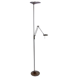 Steinhauer Floor lamp ZODIAC LED, 2 flames, with reading arm, silver