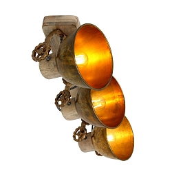 Plafondarmatuur GEARWOOD 3-vlams, instelbaar E27 IP20, brons, antiek dimbaar