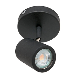 Badkamerarmatuur UPROUND 1-vlams, cilindrisch, Dim-To-Warm, instelbaar GU10 IP44, zwart mat dimbaar