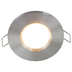 Inbouwarmatuur P�LITE SPOT rond, stijf, met open kabel GU10 IP44, staal geborsteld dimbaar