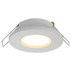 Inbouwarmatuur P�LITE SPOT rond, stijf, met open kabel GU10 IP44, wit mat dimbaar